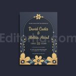 دانلود لایه باز کارت دعوت عروسی گلدار بهاری Spring Wedding Invitation