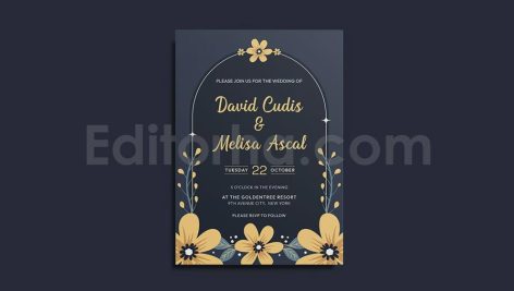 دانلود لایه باز کارت دعوت عروسی گلدار بهاری Spring Wedding Invitation