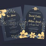 دانلود لایه باز کارت دعوت عروسی گلدار بهاری Spring Wedding Invitation