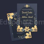 دانلود لایه باز کارت دعوت عروسی گلدار بهاری Spring Wedding Invitation