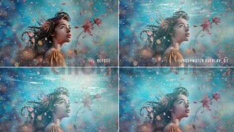 دانلود افکت عکس زیر آب Underwater effect photo overlays transparent PNG