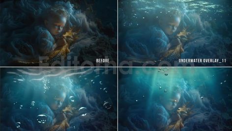 دانلود افکت عکس زیر آب Underwater effect photo overlays transparent PNG