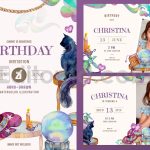 دانلود فایل لایه باز کارت دعوت تولد تم جادوگر birthday invitation card