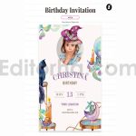 دانلود فایل لایه باز کارت دعوت تولد تم جادوگر birthday invitation card