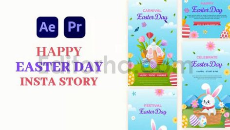 پروژه آماده افترافکت: استوری اینستاگرام تبریک عید Easter Day Instagram Story