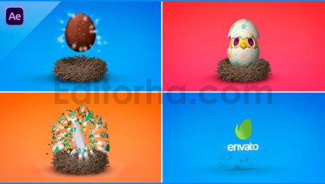 دانلود پروژه آماده افترافکت: لوگوموشن تخم مرغ رنگی عید Easter Egg - Logo Reveal