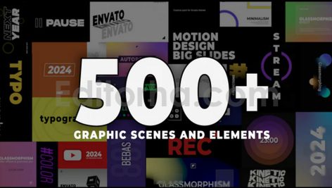 پروژه آماده افترافکت: پکیج 500 عددی موشن گرافیک 500+ Graphic Pack