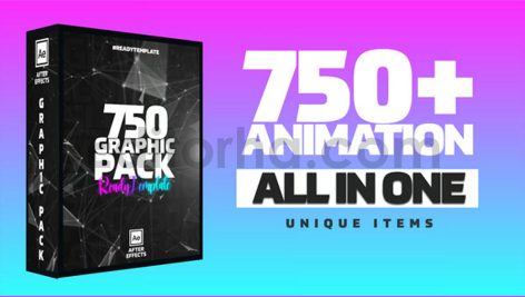 پروژه آماده افترافکت: پکیج جامع موشن گرافیک با موسیقی Graphic Pack | GFX
