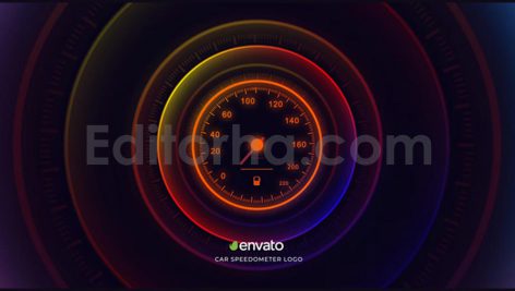 دانلود پروژه آماده افترافکت: لوگوموشن کیلومترشمار ماشین Car Speedometer Logo
