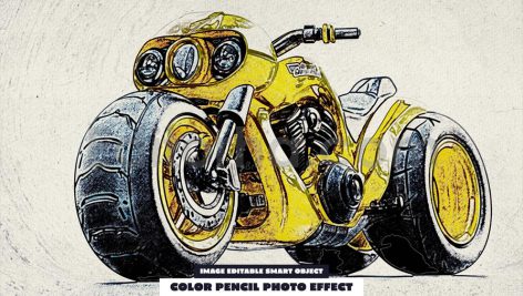 دانلود افکت تبدیل عکس به نقاشی با مداد رنگی Color pencil photo effect