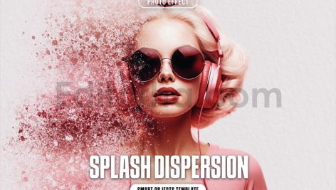 دانلود افکت پراکندگی اجزای عکس - اسپلش رنگ Splash dispersion photo effect