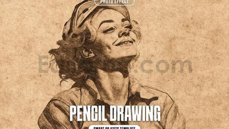 دانلود افکت عکس طراحی با مداد Pencil drawing photo effect