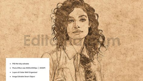 دانلود افکت عکس طراحی با مداد Pencil drawing photo effect