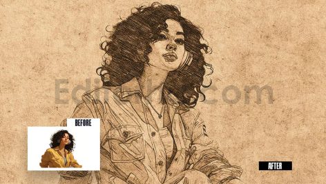 دانلود افکت عکس طراحی با مداد Pencil drawing photo effect