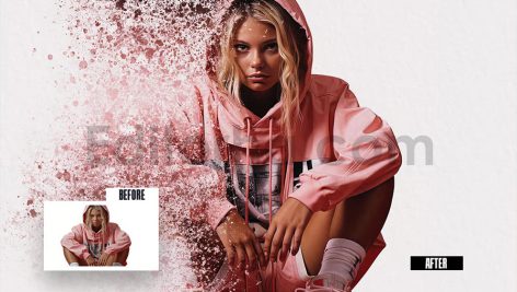دانلود افکت پراکندگی اجزای عکس - اسپلش رنگ Splash dispersion photo effect