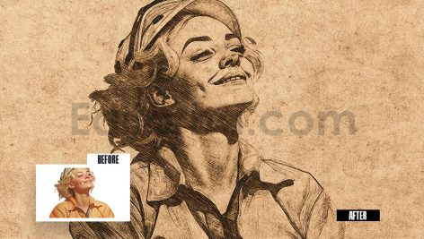 دانلود افکت عکس طراحی با مداد Pencil drawing photo effect