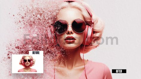 دانلود افکت پراکندگی اجزای عکس - اسپلش رنگ Splash dispersion photo effect