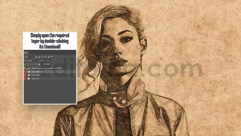 دانلود افکت عکس طراحی با مداد Pencil drawing photo effect
