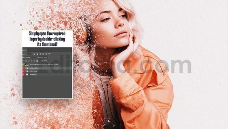 دانلود افکت پراکندگی اجزای عکس - اسپلش رنگ Splash dispersion photo effect