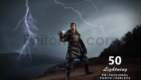 دانلود 50 اکشن فتوشاپ افکت رعد و برق 50 lightning photo overlays