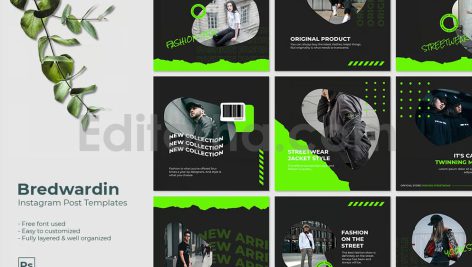 دانلود مجموعه 9تایی لایه باز قالب اینستاگرام Instagram Template