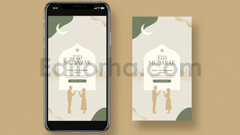 دانلود مجموعه لایه باز قالب اینستاگرام جشن رمضان Eid Mubarak Flyer