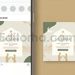 دانلود مجموعه لایه باز قالب اینستاگرام جشن رمضان Eid Mubarak Flyer