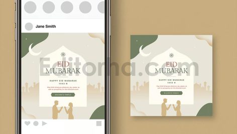 دانلود مجموعه لایه باز قالب اینستاگرام جشن رمضان Eid Mubarak Flyer