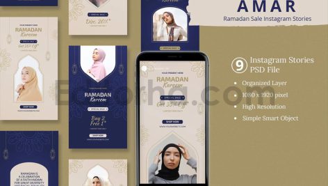دانلود مجموعه لایه باز قالب اینستاگرام فروش ویژه رمضان Instagram Stories