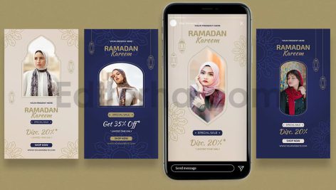 دانلود مجموعه لایه باز قالب اینستاگرام فروش ویژه رمضان Instagram Stories