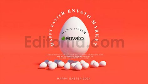 دانلود پروژه آماده پریمیر: لوگو موشن تخم مرغ رنگی عید Happy Easter Logo V2