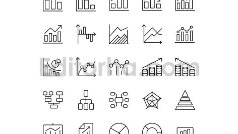 دانلود مجموعه ۲۵تایی آیکون چارت و نمودار Charts Diagrams Icons Pack