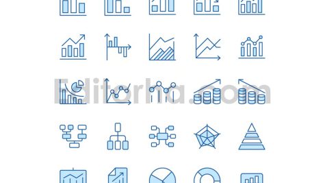 دانلود مجموعه ۲۵تایی آیکون چارت و نمودار Charts Diagrams Icons Pack