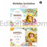 دانلود فایل لایه باز کارت دعوت تولد تم تابستانی birthday invitation card