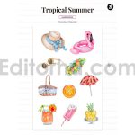 دانلود فایل لایه باز کارت دعوت تولد تم تابستانی birthday invitation card