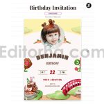 دانلود فایل لایه باز کارت دعوت تولد با تم سرزمین شکلاتی birthday invitation card