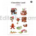 دانلود فایل لایه باز کارت دعوت تولد با تم سرزمین شکلاتی birthday invitation card