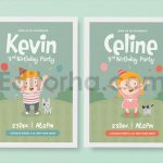 دانلود فایل لایه باز کارت دعوت تولد بامزه Happy Birthday invitation
