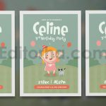 دانلود فایل لایه باز کارت دعوت تولد بامزه Happy Birthday invitation