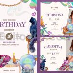 دانلود فایل لایه باز کارت دعوت تولد تم جادوگر birthday invitation card