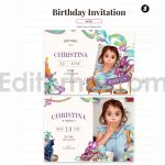دانلود فایل لایه باز کارت دعوت تولد تم جادوگر birthday invitation card