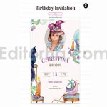 دانلود فایل لایه باز کارت دعوت تولد تم جادوگر birthday invitation card