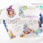 دانلود فایل لایه باز کارت دعوت تولد تم جادوگر birthday invitation card