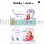 دانلود فایل لایه باز کارت دعوت تولد تم سیرک birthday invitation card