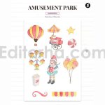 دانلود فایل لایه باز کارت دعوت تولد تم پارک تفریحی birthday invitation card
