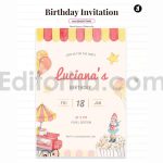 دانلود فایل لایه باز کارت دعوت تولد تم پارک تفریحی birthday invitation card