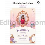 دانلود فایل لایه باز کارت دعوت تولد دخترونه birthday invitation card