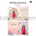 دانلود فایل لایه باز کارت دعوت تولد دخترونه birthday invitation card