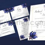دانلود لایه باز کارت دعوت عروسی گلدار Flower Wedding Invitation Set
