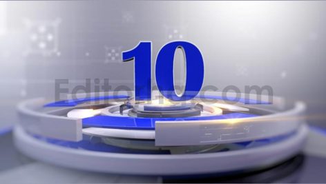 فوتیج شمارش معکوس آبی رنگ با طراحی مدرن برای شروع برنامه‌های خبری